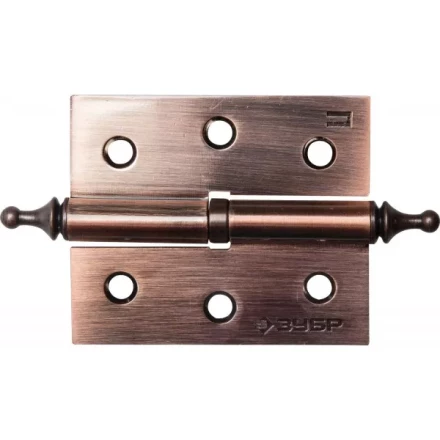 Петля дверная разъемная ЗУБР &quot;ЭКСПЕРТ&quot;, 1 подшипник, цвет ст. медь (AC), левая, с крепежом, 75х63х2,5мм, 2 шт 37605-075-6L купить в Нягани