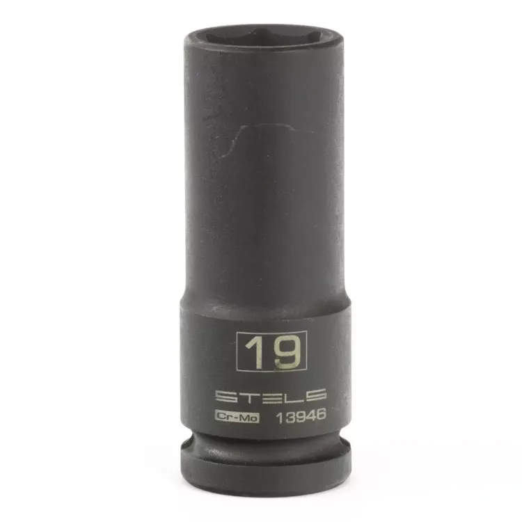 Головка ударная удлиненная шестигранная 19мм 1/2" CrMo  Stels 13946 купить в Нягани