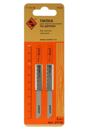 Пилка для электролобзика T101 B 2 шт. Энкор 27119 купить в Нягани