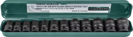 Набор головок торцевых ударных 3/8&quot;DR 8-19мм  Jonnesway S03A3112S 12предметов 48505 купить в Нягани