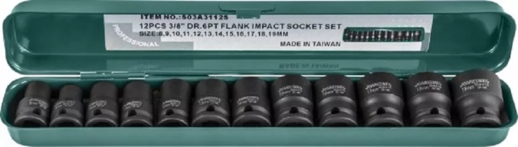 Набор головок торцевых ударных 3/8"DR 8-19мм  Jonnesway S03A3112S 12предметов 48505 купить в Нягани