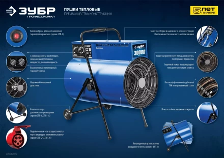 Пушка тепловая круглый корпус ЗТП-9 серия ПРОФЕССИОНАЛ купить в Нягани