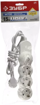 Удлинители электрические М700 3 гнезда с кнопкой серия МАСТЕР купить в Нягани