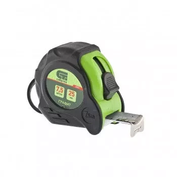 Рулетка Графит, обрезиненный корпус, амортизатор, 7,5 м х 25 мм  СИБРТЕХ 32533 купить в Нягани