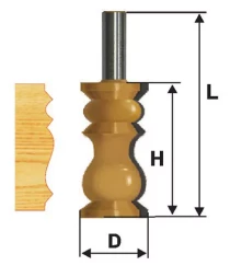 Фреза кромочная фигурная Ф32Х572 мм хвостовик 12 мм 46419