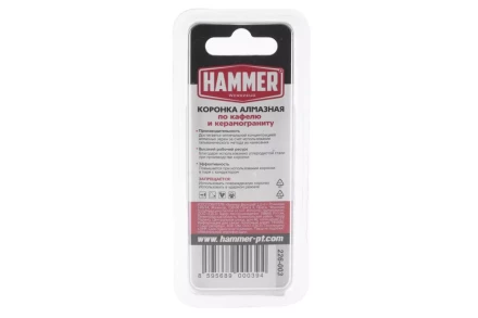 Коронка алмазная HAMMER Ф10х60мм (DHS 10.0*60/5) купить в Нягани