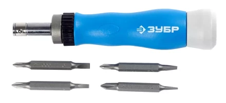 Набор ЗУБР Отвертка &quot;ЭКСПЕРТ&quot; для точных работ, реверсивная рукоятка, CR-V, сменные двусторонние биты PH-SL, 5предметов 25624-H5 купить в Нягани
