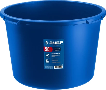 ЗУБР 90 л, первичный высокопрочный пластик, усиленный круглый строительный таз (06094-90) купить в Нягани