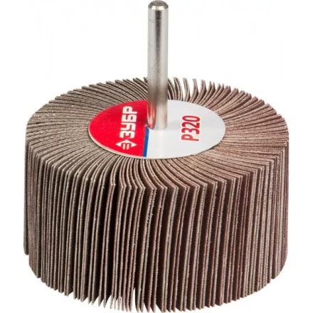 Круг шлифовальный ЗУБР &quot;МАСТЕР&quot; веерный лепестковый, на шпильке, тип КЛО, зерно-электрокорунд нормальный, P320, 40х80мм 36604-320 купить в Нягани
