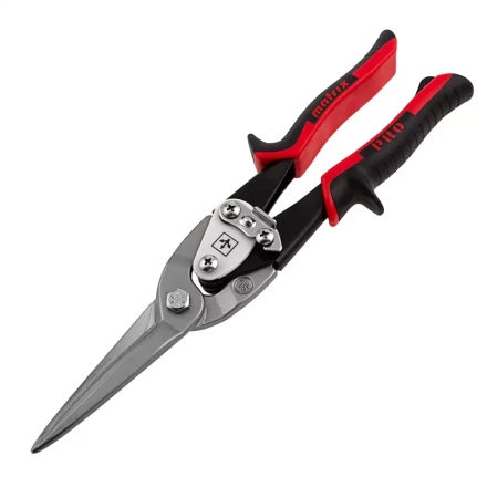 Ножницы по металлу Matrix 78328, удлиненные, 290 мм, прямой рез, CrMo, двухкомпонентные обрезиненные рукоятки, PRO купить в Нягани