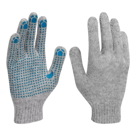 Перчатки трикотажные с ПВХ точкой, 5 пар в упаковке, БОПП-пакет, 7 класс// Россия 67837 купить в Нягани