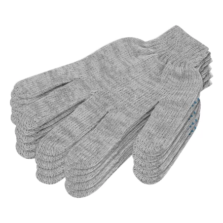 Перчатки трикотажные с ПВХ точкой, 5 пар в упаковке, БОПП-пакет, 7 класс// Россия 67837 купить в Нягани