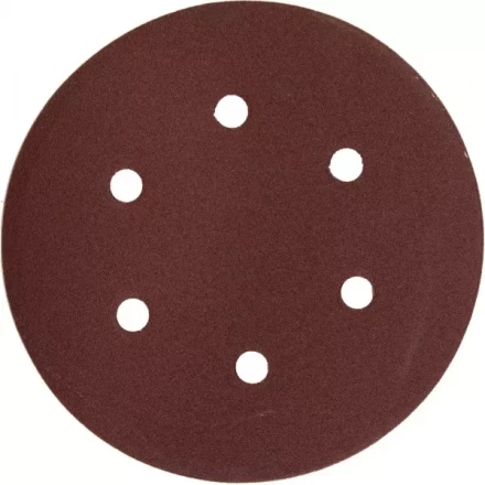 Круг шлифовальный ЗУБР &quot;МАСТЕР&quot; универсальный, из абразивной бумаги на велкро основе, 6 отверстий, Р120, 150мм, 5шт 35566-150-120 купить в Нягани
