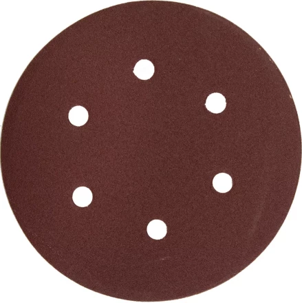Круг шлифовальный ЗУБР &quot;МАСТЕР&quot; универсальный, из абразивной бумаги на велкро основе, 6 отверстий, Р120, 150мм, 5шт 35566-150-120 купить в Нягани