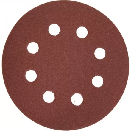 Круг шлифовальный ЗУБР &quot;МАСТЕР&quot; универсальный, из абразивной бумаги на велкро основе, 8 отверстий, Р180, 125мм, 5шт 35562-125-180 купить в Нягани