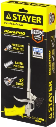 Пистолет &quot;BlackPRO&quot; для монтажной пены, тефлоновое покрытие, STAYER Professional 06862_z01 купить в Нягани