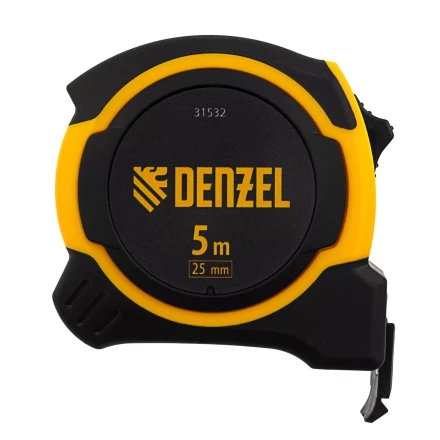 Рулетка Denzel 5м х 25мм, двухкомп. корпус, магнитный обрезиненный зацеп, 31532 купить в Нягани