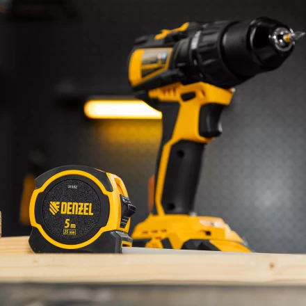 Рулетка Denzel 5м х 25мм, двухкомп. корпус, магнитный обрезиненный зацеп, 31532 купить в Нягани