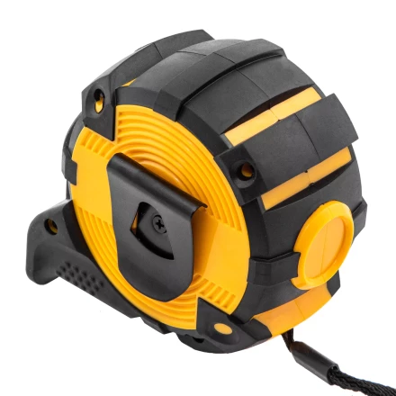 Рулетка Denzel 8м х 32мм, автоматич. фиксац., нейлон. покрытие, магнит. зацеп, двухстор. разметка, 31524 купить в Нягани