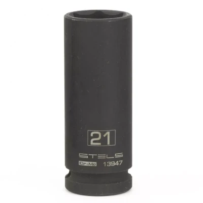 Головка ударная удлиненная шестигранная 21мм 1/2" CrMo Stels 13947
