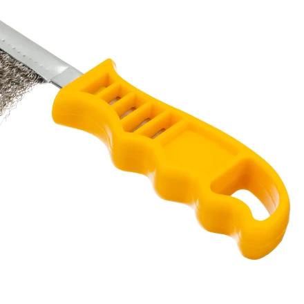 Щетка металлическая с пластмассовой ручкой, нержавеющая проволока Denzel 748287 купить в Нягани