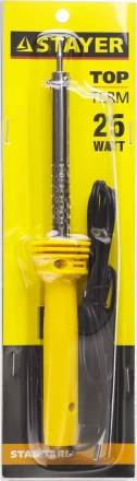 Паяльник STAYER &quot;STANDARD&quot; с пластмассовой рукояткой и долговечным жалом, 25 Вт, конус 55330-25 купить в Нягани