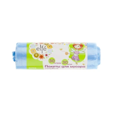 Пакеты для мусора 30 л 30 шт голубые Elfe 92704