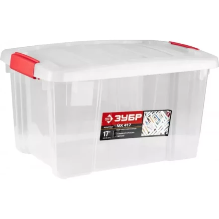 Ящик ЗУБР &quot;МАСТЕР&quot; пластиковый со съемной крышкой, 440x290x255мм (17&quot;) 38183-17 купить в Нягани