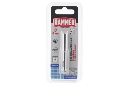 Коронка алмазная HAMMER Ф8х60мм (DHS 8.0*60/5) купить в Нягани