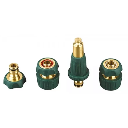 Набор поливочный RACO: Наконечник, адаптер, соединители 1/2&quot; х 3/4&quot;, латунь с покрытием TPR, 4 предмета 4244-55147B купить в Нягани