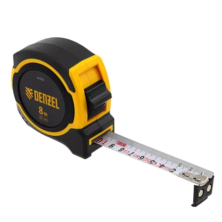 Рулетка Denzel 8м х 25мм, двухкомп. корпус, магнитный обрезиненный зацеп, 31533 купить в Нягани