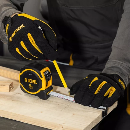 Рулетка Denzel 8м х 25мм, двухкомп. корпус, магнитный обрезиненный зацеп, 31533 купить в Нягани