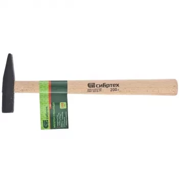 Молоток слесарный 200 г квадратный боек деревянная рукоятка СИБРТЕХ 10211 купить в Нягани