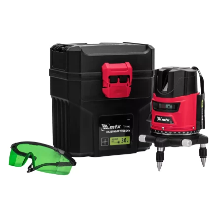 Лазерный уровень MTX CRX-30G, 30 м, зеленый луч, батарейки, резьба 5/8" 35032 купить в Нягани