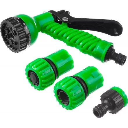 Набор поливочный РОСТОК: Распылитель пистолетный 7 поз., 2 соединителя 3/4&quot;, адаптер внешний 427369 купить в Нягани