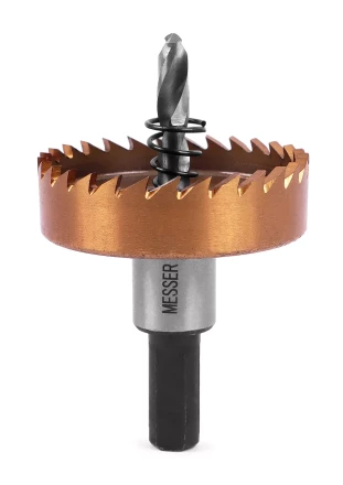 HSS-TiN коронка MESSER 48мм с центр. сверлом и толкающей пружиной для  лист. материала  до 2 мм ц/х купить в Нягани