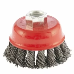 Щетка для УШМ, 65 мм, М14, "чашка", крученая металлическая проволока MATRIX 74620