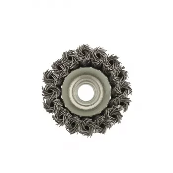 Щетка для УШМ, 65 мм, М14, &quot;чашка&quot;, крученая металлическая проволока  MATRIX 74620 купить в Нягани