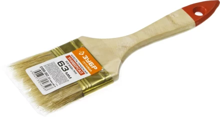 Кисть плоская ЗУБР &quot;УНИВЕРСАЛ-ОПТИМА&quot;, светлая щетина, деревянная ручка, 63мм 01099-063_z01 купить в Нягани