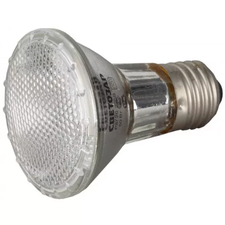 Лампа галогенная СВЕТОЗАР с защитным стеклом, цоколь E27, диаметр 65мм, 50Вт, 220В SV-44855 купить в Нягани