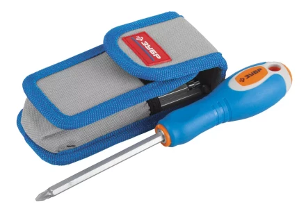 Набор ЗУБР Отвертка &quot;ЭКСПЕРТ&quot; с двусторон. стержнями, HEX5-5 и HEX6-6 с шариком, чехол для ношения на поясе, 10пред. 25297-H10 купить в Нягани