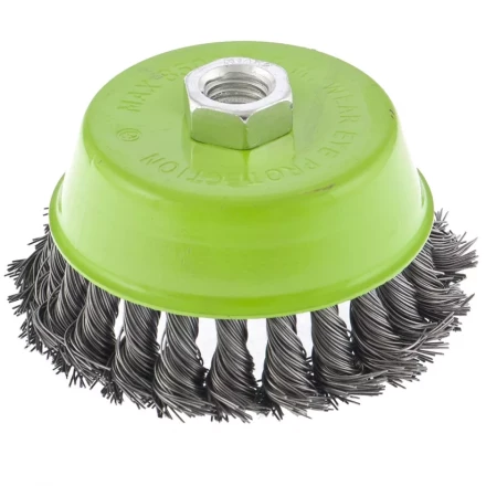 Щетка для УШМ 125 мм М14 "чашка" крученая металлическая проволока СИБРТЕХ 746277 купить в Нягани