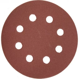 Круг шлифовальный ЗУБР "МАСТЕР" универсальный, из абразивной бумаги на велкро основе, 8 отверстий, Р320, 125мм, 5шт 35562-125-320