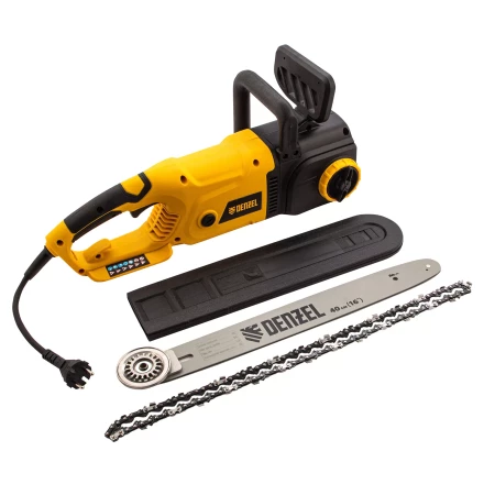 Пила цепная электрическая Denzel EDS-2000, 2 кВт,продольная, шина 40 см, шаг 3/8, паз 1.3 мм, 56 звеньев 95618 купить в Нягани