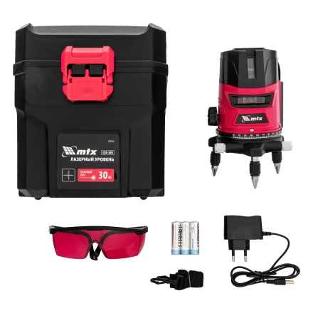 Лазерный уровень MTX CRL-30R, 30 м, красный луч, батарейки, резьба 5/8" 35034 купить в Нягани