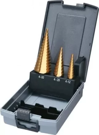 Набор ступенчатых сверл HSS-TiN c прямым желобком 3 шт., 1/4&quot; (4-12, 4-20, 4-32), Makita D-46573 купить в Нягани