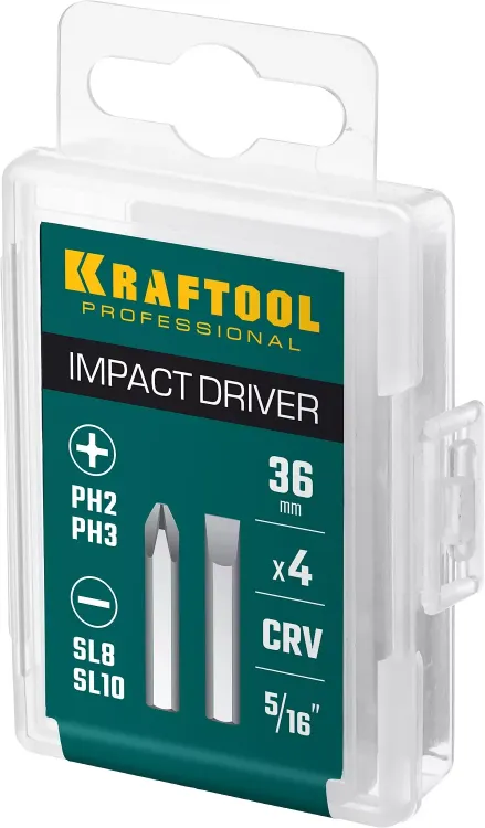 Биты для ударно-поворотных отверток KRAFTOOL 25551 купить в Нягани