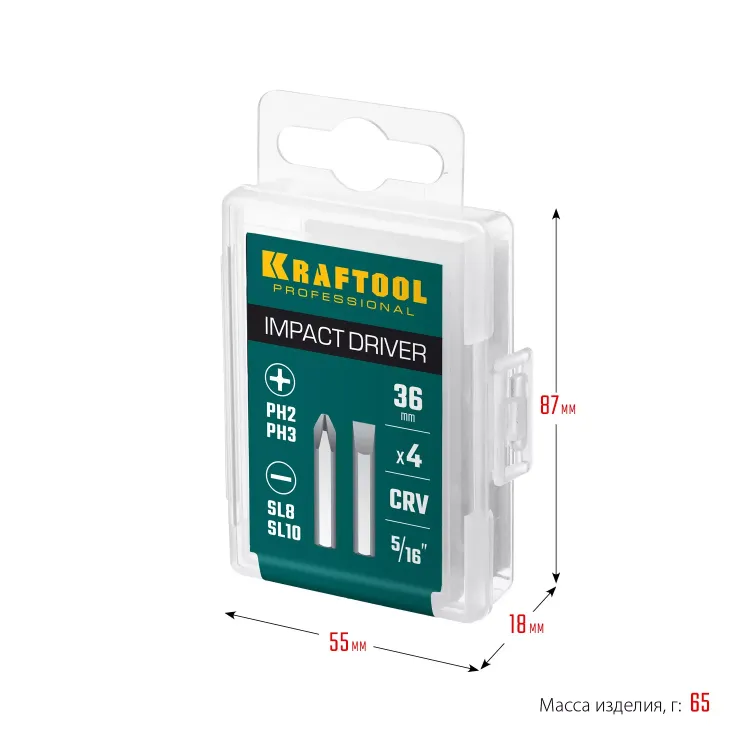 Биты для ударно-поворотных отверток KRAFTOOL 25551 купить в Нягани