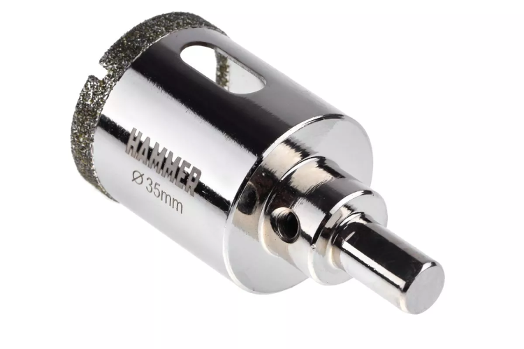 Коронка алмазная HAMMER Ф35мм HEX (DHS 35.0*65/5) купить в Нягани