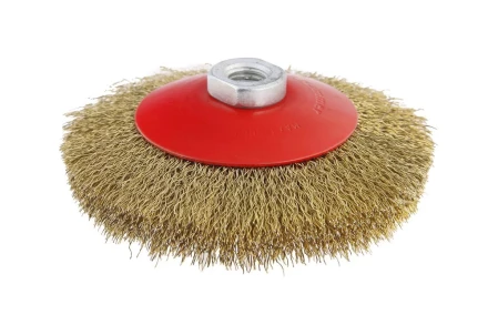Кордщетка HAMMER тарелка 125мм для УШМ гофрированная латунированная сталь (207-108) купить в Нягани